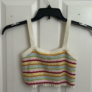 Colorful crochet bra top